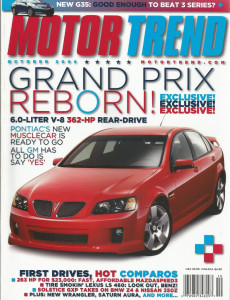 MOTOR TREND 2006 OCT - PONTIAC GRAND PRIX, JAG XKR